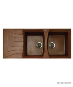 سینک ظرفشویی گرانیتی قهوه ای توکار دو لگنه SMT  مدل 840