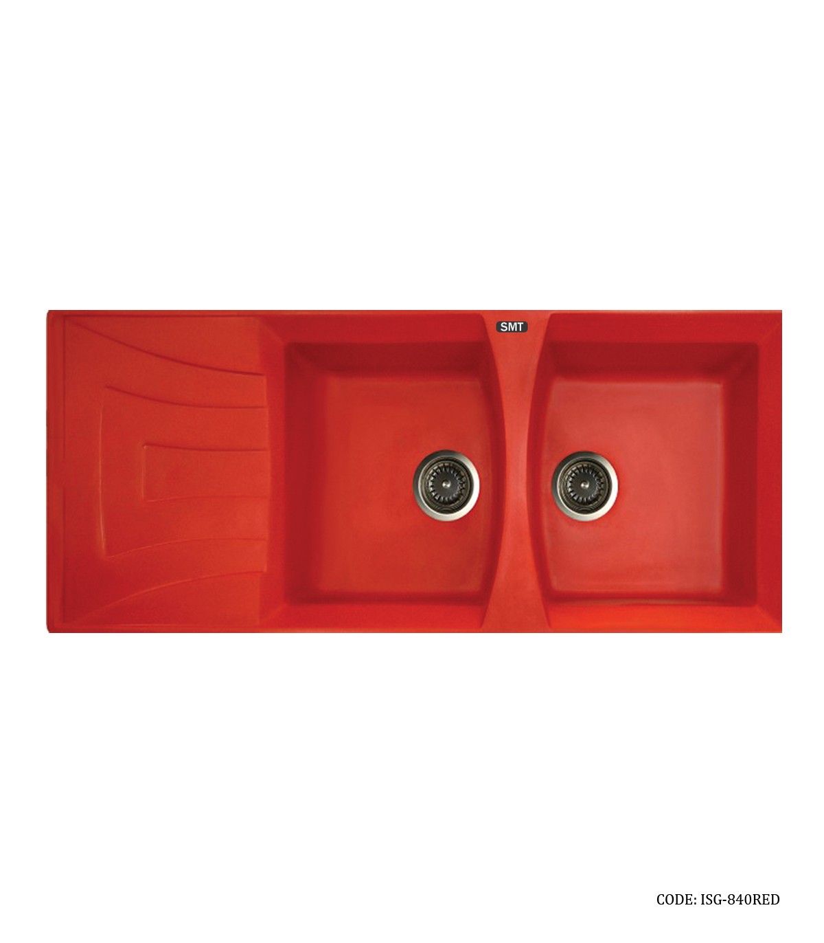 سینک ظرفشویی گرانیتی قرمز توکار دو لگنه SMT  مدل 840