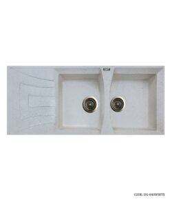سینک ظرفشویی گرانیتی سفید توکار دو لگنه SMT  مدل 840