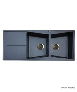 سینک ظرفشویی گرانیتی مشکی توکار دو لگنه SMT  مدل 880