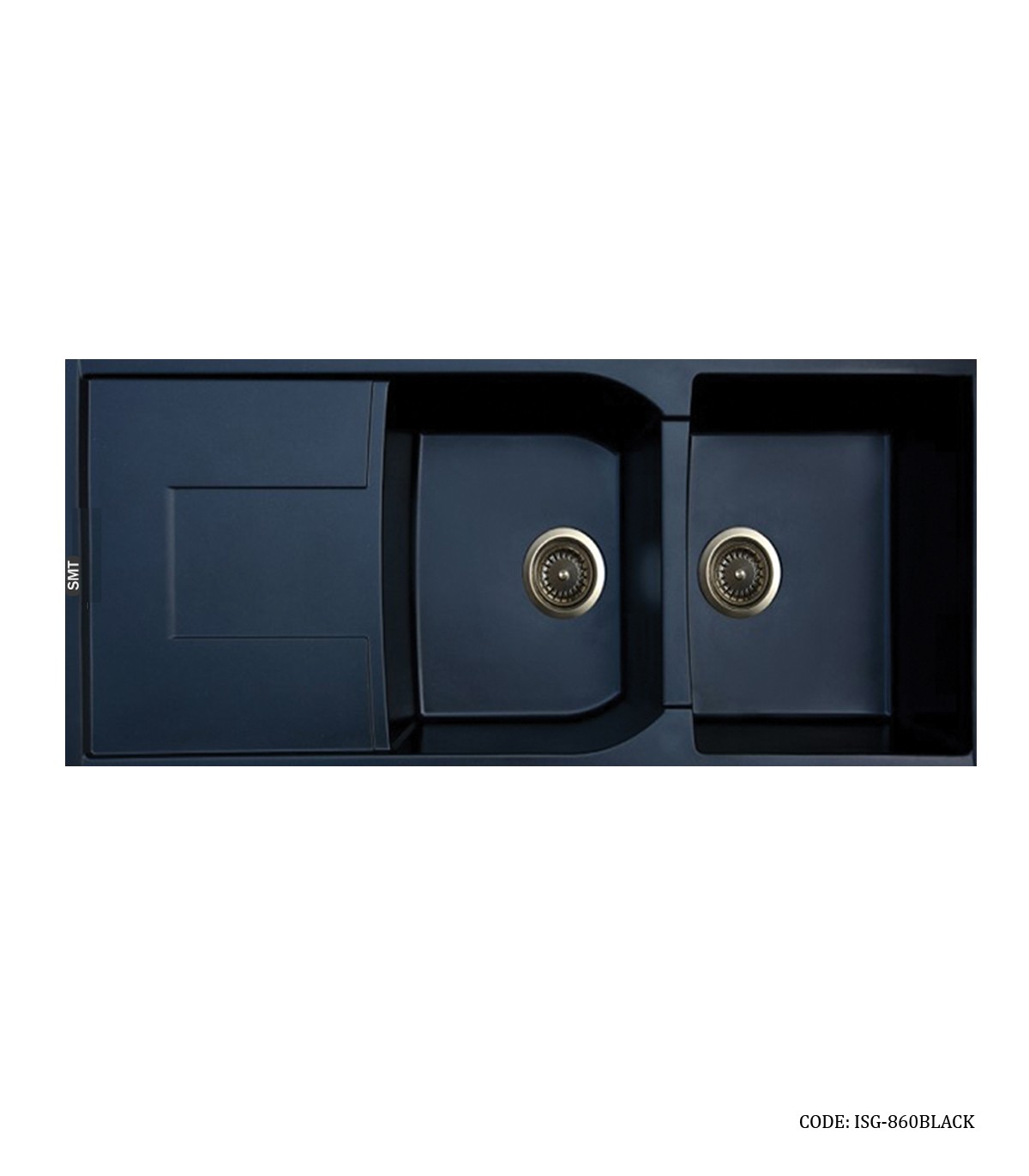 سینک مشکی گرانیتی توکار دو لگنه SMT  مدل 850