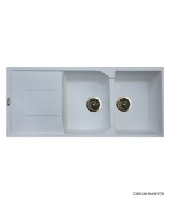 سینک سفید گرانیتی توکار دو لگنه SMT  مدل 850