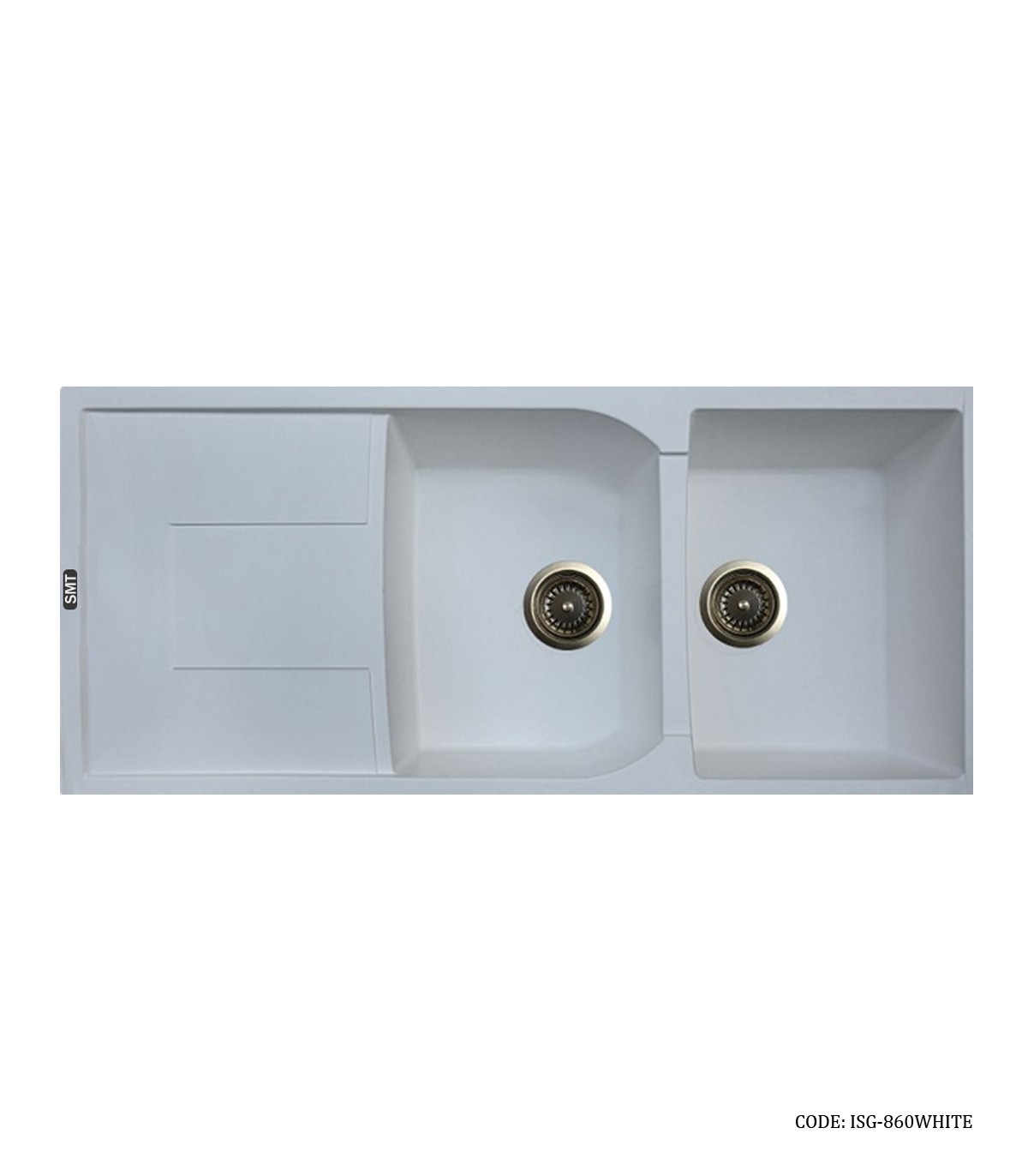 سینک سفید گرانیتی توکار دو لگنه SMT مدل 850