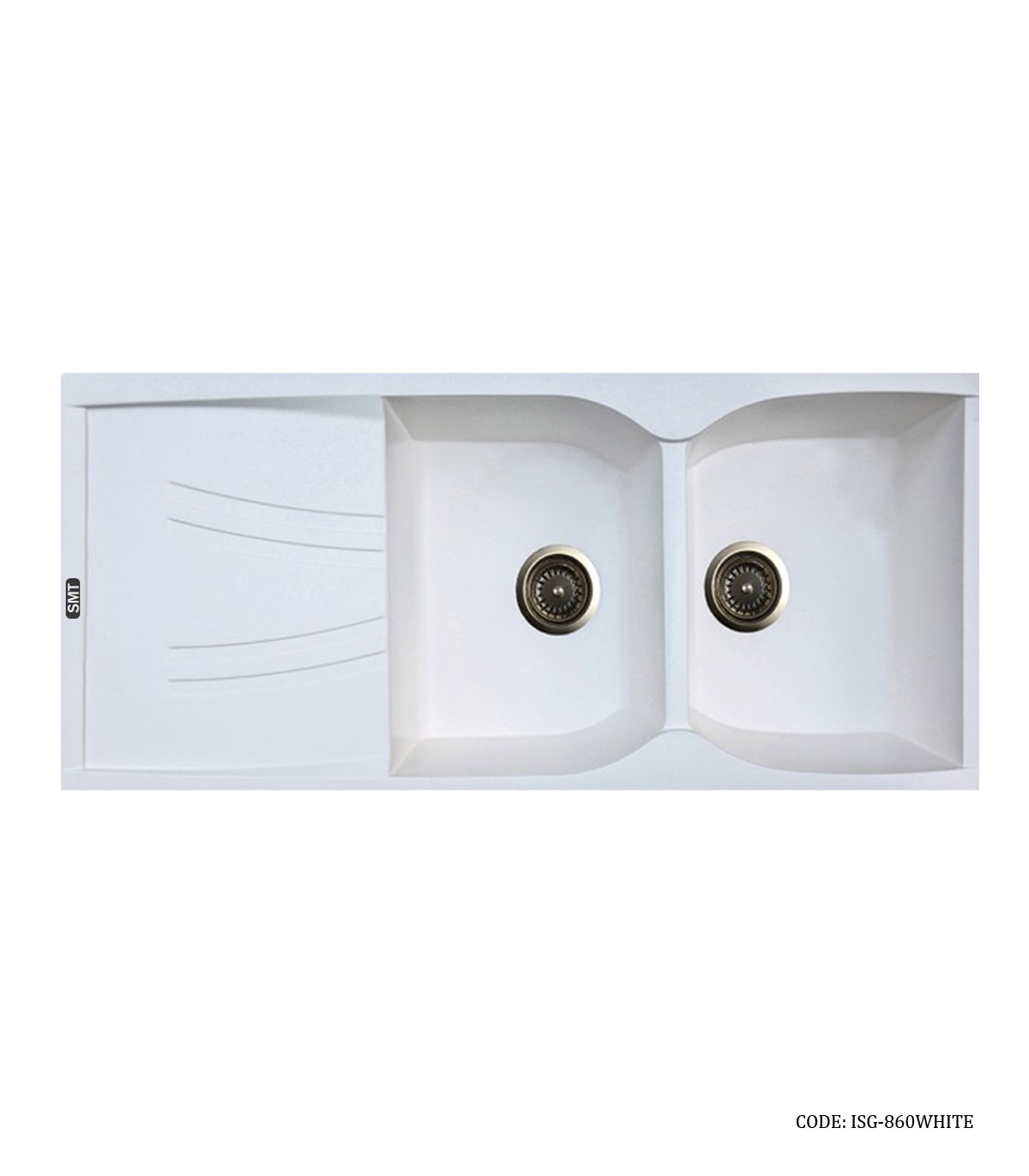 سینک گرانیتی سفید توکار دو لگنه SMT  مدل 860