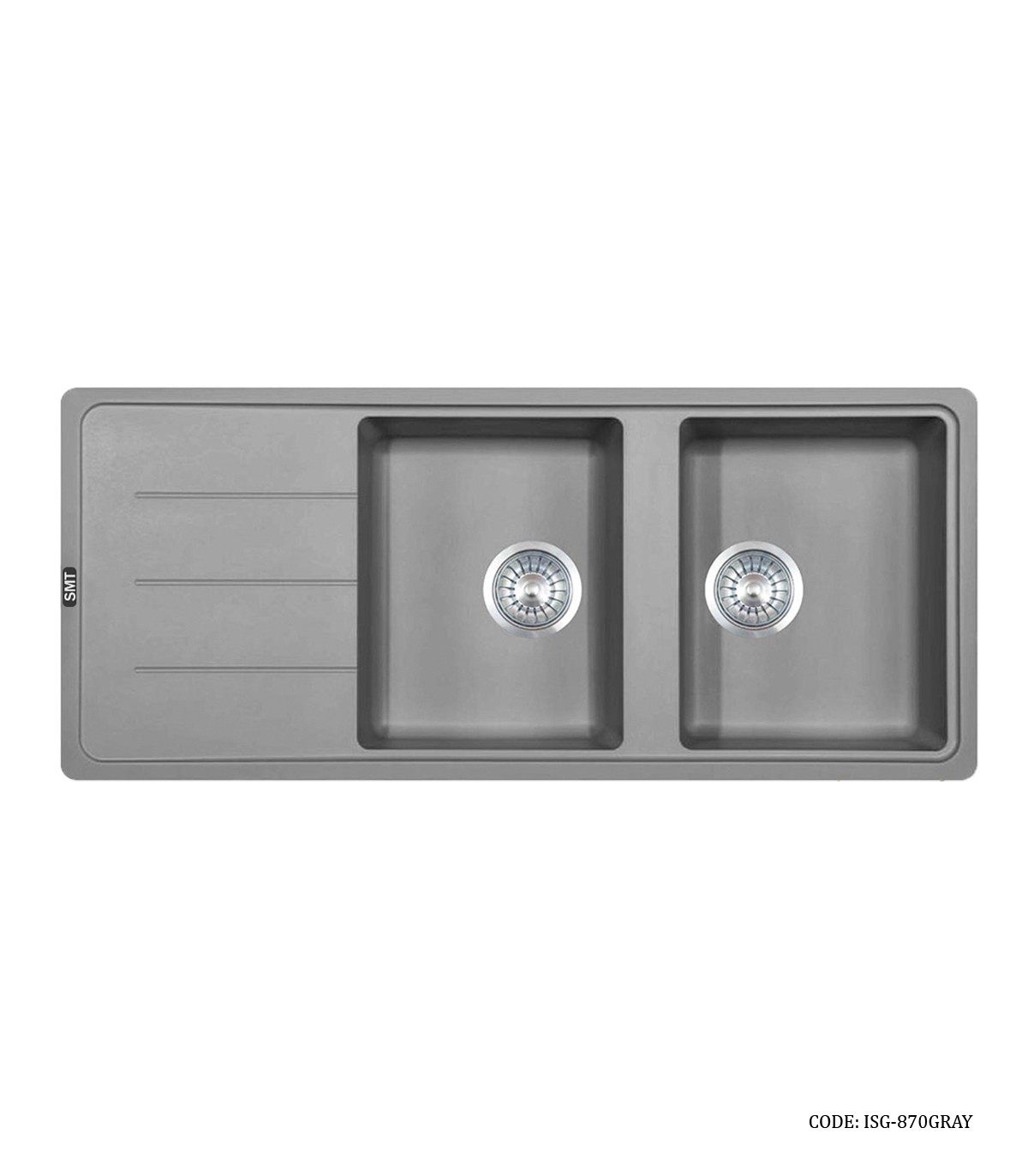 سینک گرانیتی طوسی توکار دو لگنه SMT  مدل 870