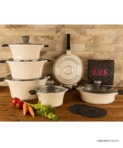 سرویس قابلمه گرانیتی 15 پارچه سفید