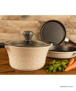 سرویس قابلمه گرانیتی 15 پارچه سفید