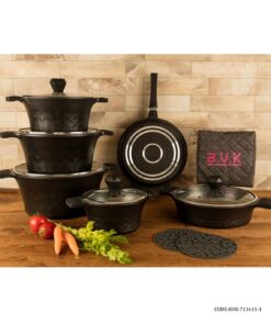 سرویس قابلمه گرانیتی 15 پارچه مشکی