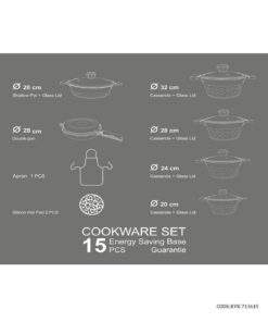 سرویس قابلمه گرانیتی 15 پارچه دودی