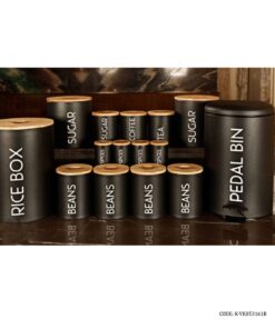 سرویس آشپزخانه درب چوبی 30 تکه مشکی مدل SMART BLACK