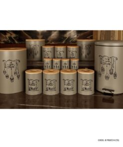 سرویس سطل برنج طوسی درب چوبی 30 تکه طوسی مدل DREAM