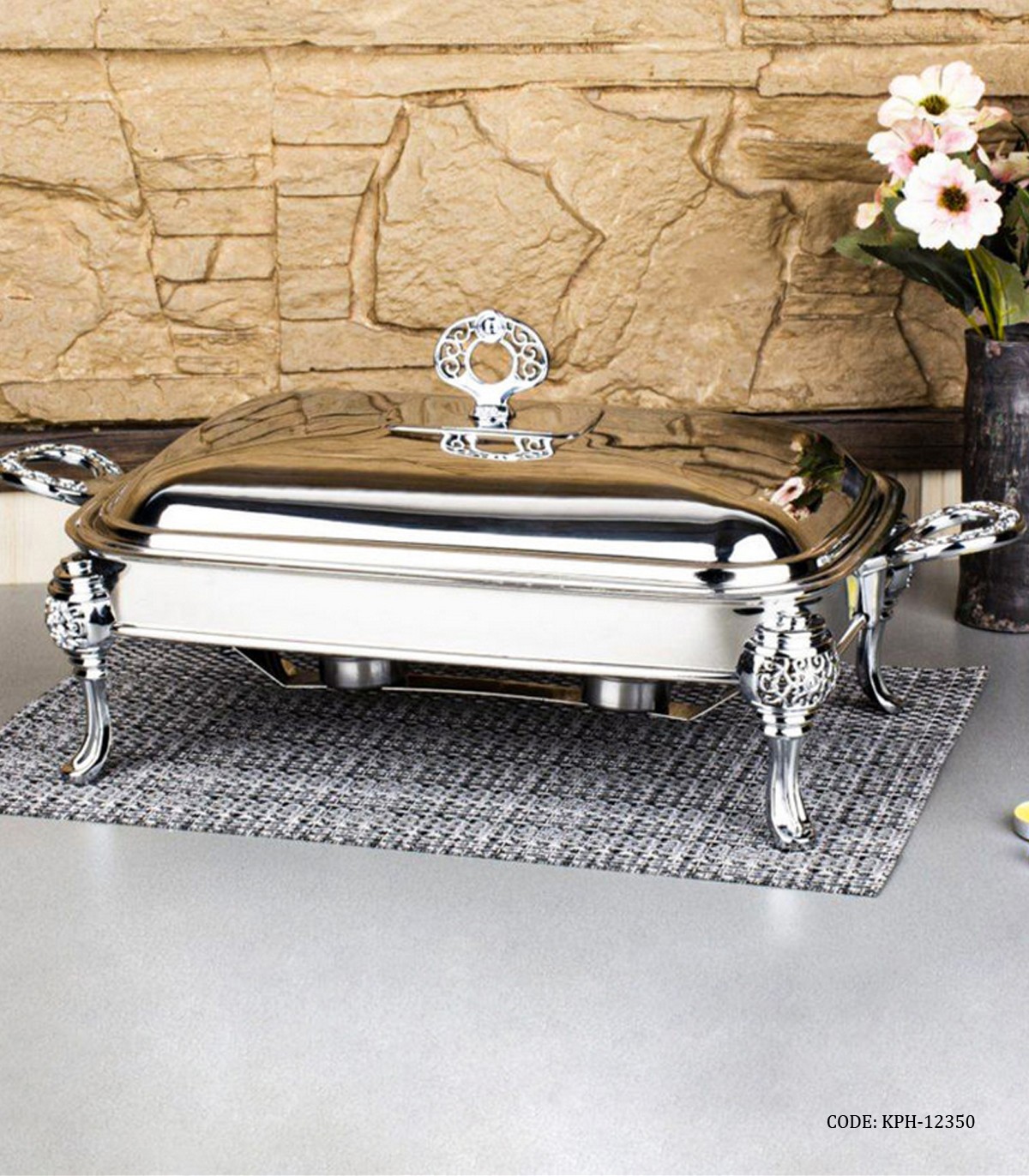 سوفله خوری استیل مستطیل PerfectHome رنگ سیلور