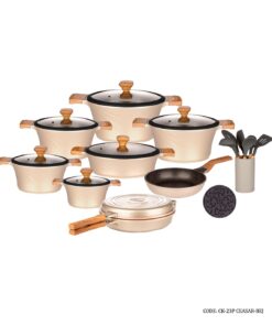 سرویس قابلمه گرانیتی 23 پارچه کاندید مدل سزار رنگ بژ