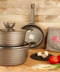 سرویس قابلمه گرانیتی 11 پارچه BVK رنگ دودی