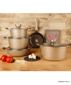 سرویس قابلمه گرانیتی 11 پارچه BVK رنگ بژ