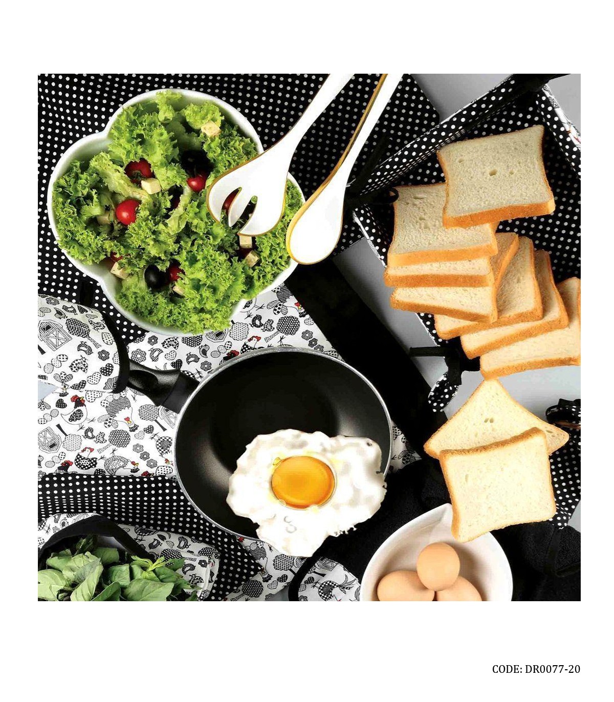 سرویس پارچه ای آشپزخانه عروس 20 تکه طرح خروس