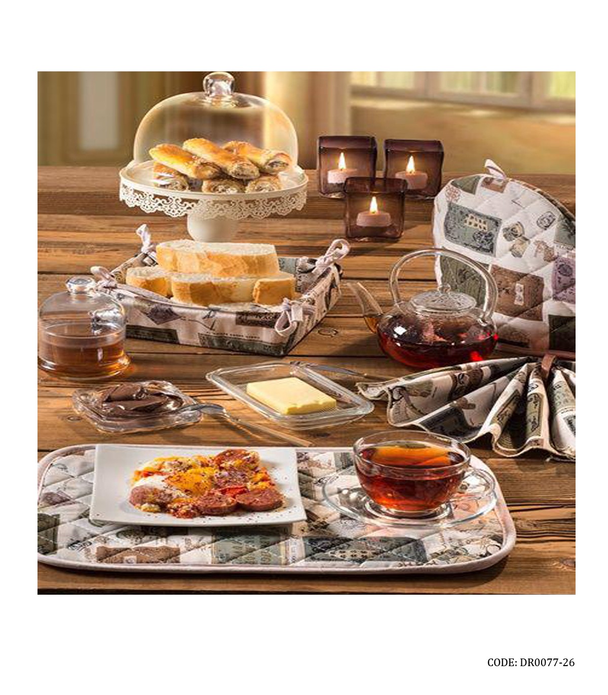 سرویس آشپزخانه پارچه ای 22 تکه طرح نخ و سوزن