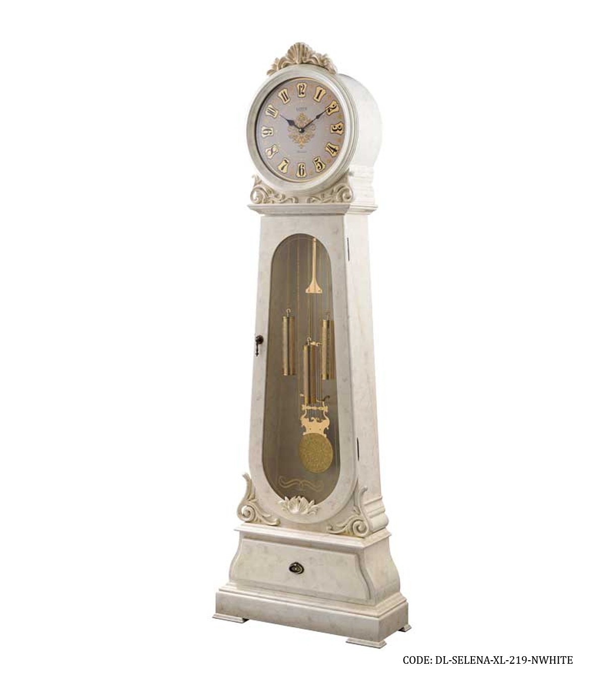 ساعت ایستاده سفید طرح سلنا