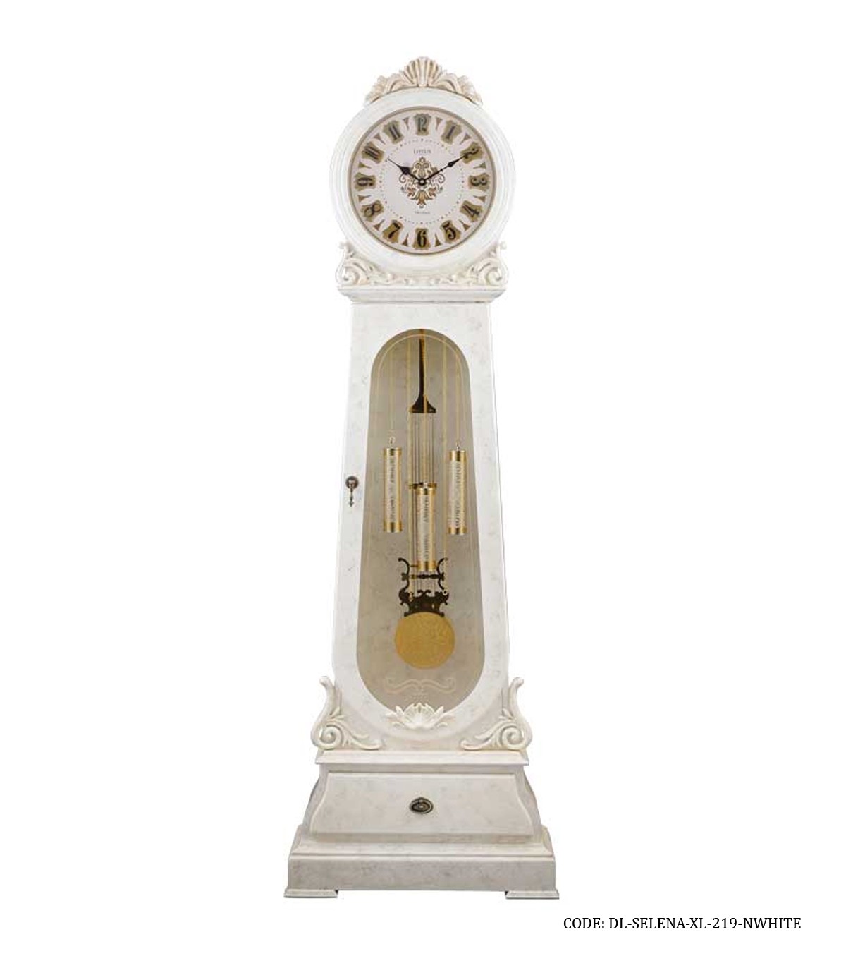 ساعت ایستاده سفید طرح سلنا