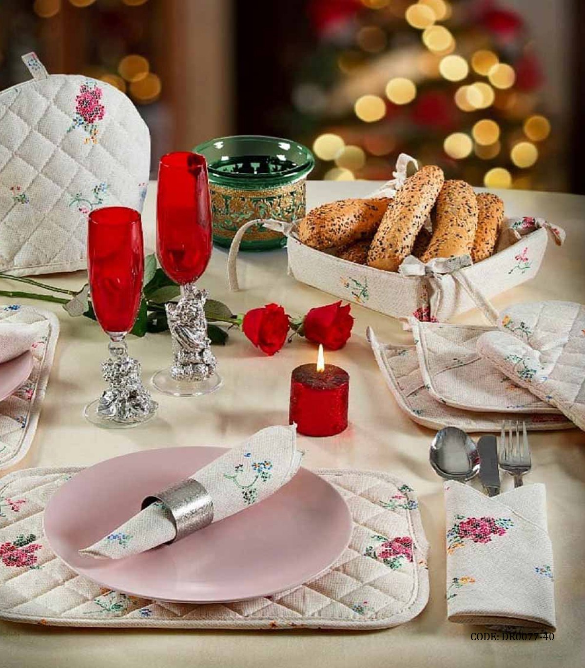 سرویس آشپزخانه عروس- 22 تکه پارچه ای طرح کوبلن