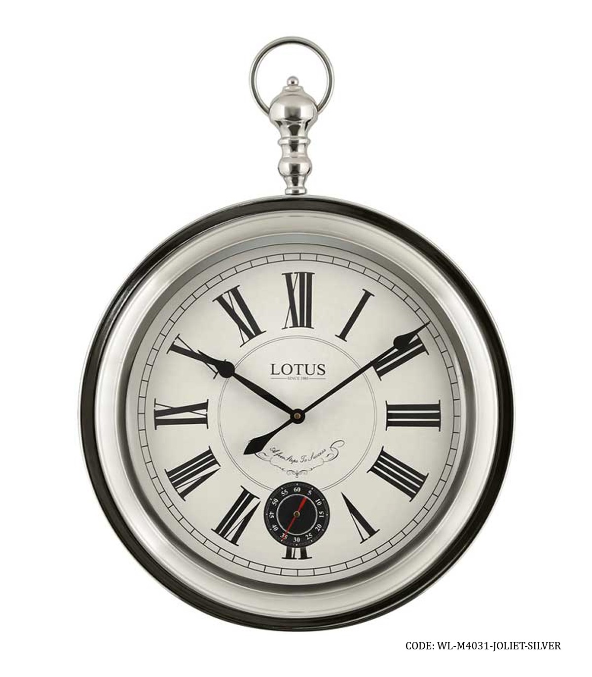 ساعت دیواری قلاب دار مدل JOLIET SILVER