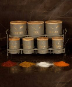 پاسماوری استند دار فلزی 15 تکه BVK طرح Marble طوسی طلایی