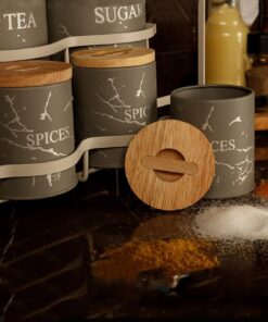 پاسماوری استند دار فلزی 15 تکه BVK طرح Marble طوسی نقره ای