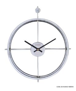 ساعت دیواری فلزی بدون صفحه سیلور مدل BRUNO کد 18029
