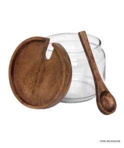 جا ادویه چوبی استند دار 3 عددی با قاشق چوبی