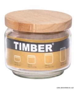 بانکه شیشه ای درب چوبی 325 میل