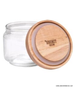 بانکه شیشه ای درب چوبی 325 میل