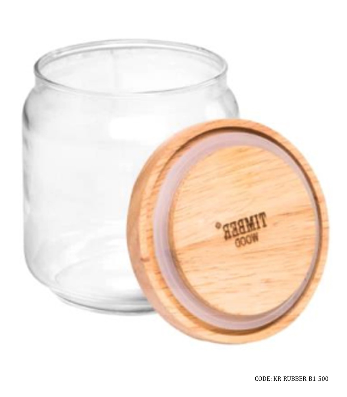 بانکه حبوبات شیشه ای درب چوبی 500 میل