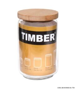 بانکه شیشه ای درب چوبی 750 میل