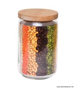 بانکه شیشه ای درب چوبی 750 میل