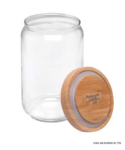 بانکه شیشه ای درب چوبی 750 میل