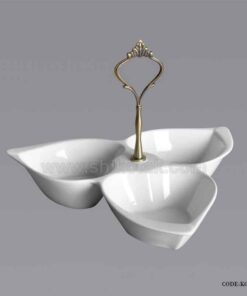 اردو خوری دسته دار سرامیکی طرح قلب 3 تایی