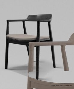 صندلی ناهار خوری چوبی دسته دار مدل هیروشیما