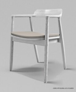 صندلی ناهار خوری چوبی دسته دار مدل هیروشیما