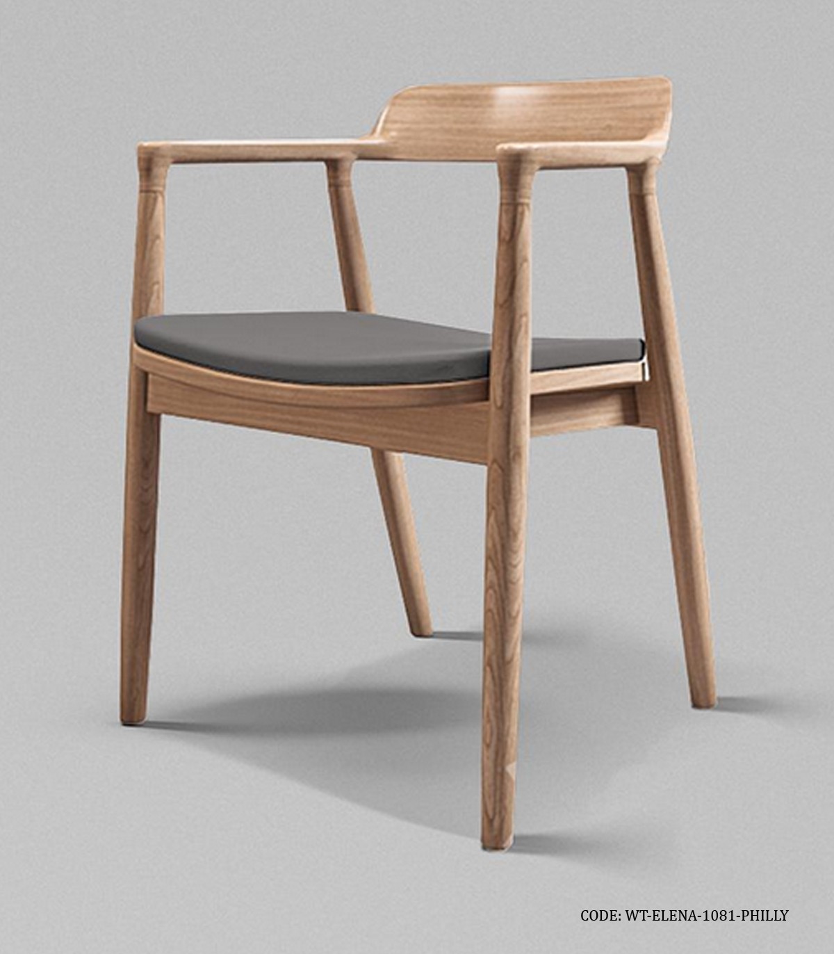 صندلی ناهار خوری چوبی دسته دار مدل هیروشیما