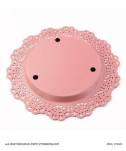 سینی شمع لبه توری طرح ایکیا رنگ صورتی