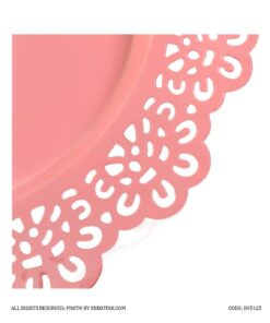 سینی شمع لبه توری طرح ایکیا رنگ صورتی