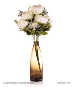 دسته گل مصنوعی رز شیری مدل 377-9