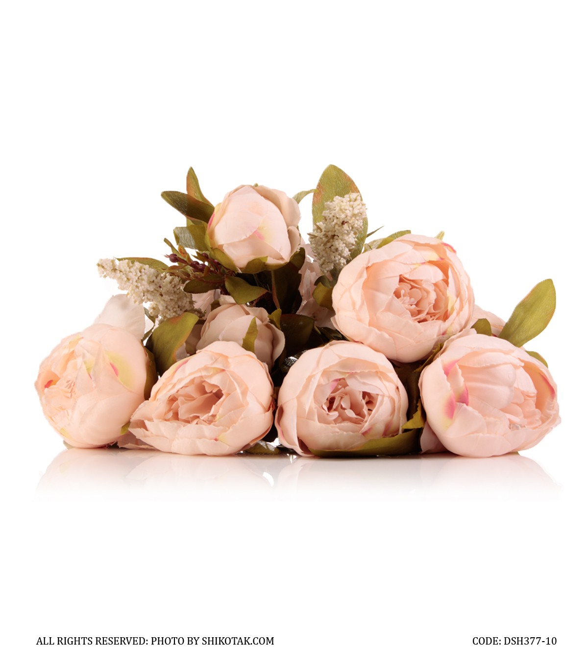 دسته گل مصنوعی رز هلندی صورتی مدل 377-7