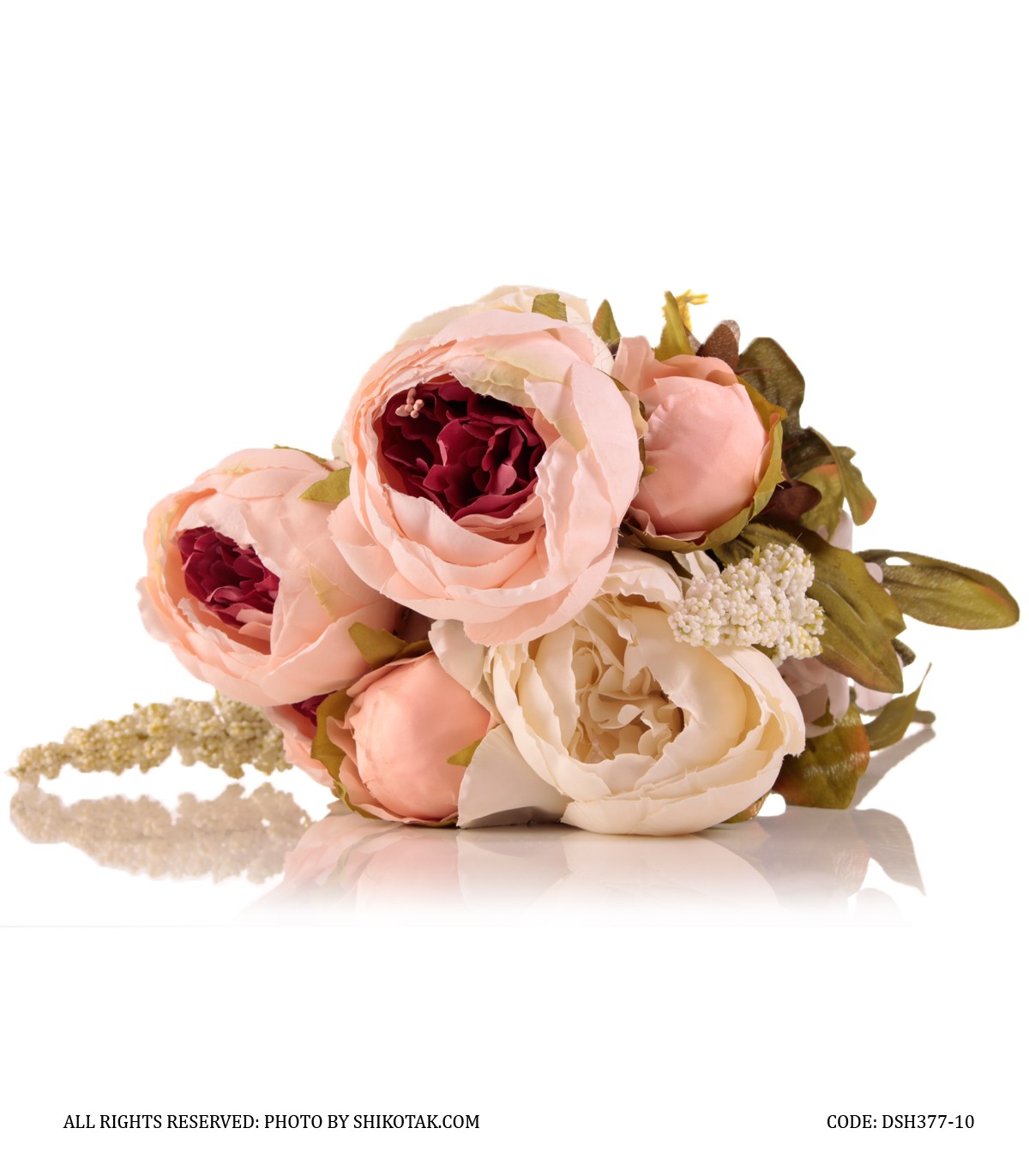 گل صد تومانی مصنوعی سفید صورتی