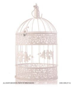 قفس تزئینی گرد طرح پرنده دو سایز کوچک