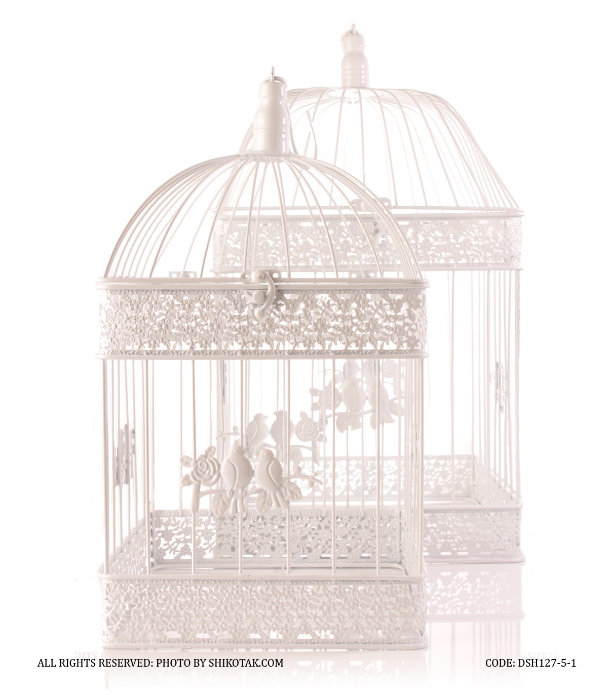 قفس تزئینی مربع طرح پرنده دو سایز بزرگ