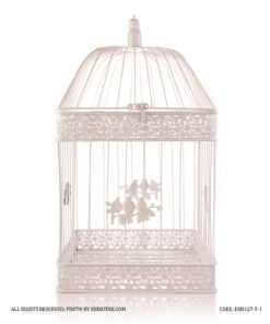 قفس تزئینی مربع طرح پرنده دو سایز بزرگ