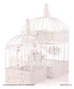 قفس تزئینی مربع طرح پرنده دو سایز کوچک