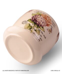 گلدان گل سرامیکی طرح گل ادریسی