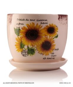 گلدان گل سرامیکی طرح گل آفتابگردان